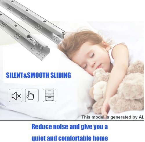 6 Pairs 21 Inch Undermount Soft Close Drawer Slides