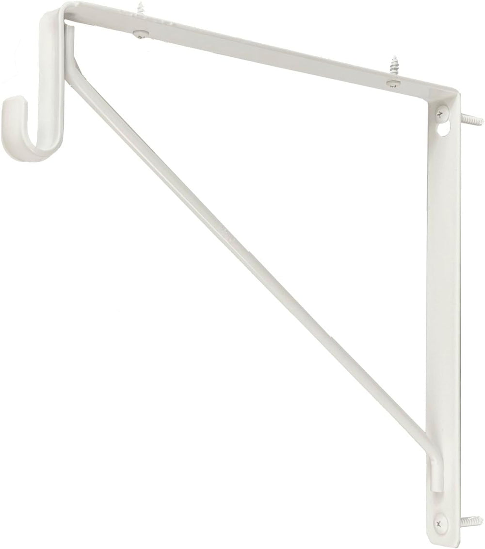Welded HEAVY DUTY Oval Closet Rod & Shelf Support Bracket | Gloss White |...