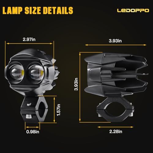 Motorcycle Fog Lights LED Kit Auxiliary Driving Lights with Switch Wiring Har...