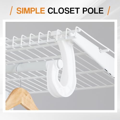 Wonderjune 20 Pcs Hanging Closet Rod Support, 3/4 Clothes Rod Bracket, Shelvi...