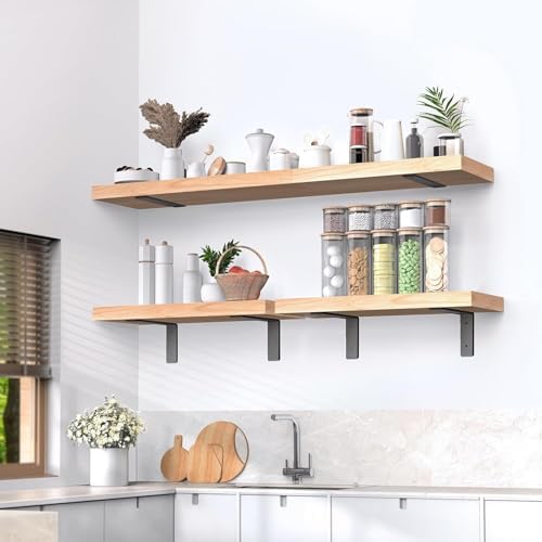 Heavy Duty Shelf Brackets 10 Inch, 6 Pack Floating Shelf Brackets, L Wall She...
