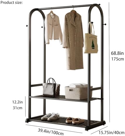 Black Clothing Rack for Hanging Clothes,Sturdy metal clothes rack,Modern Garm...