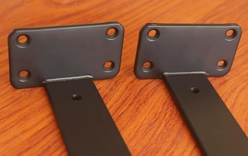 8 Pack - 9 inch Black Hidden L Shelf Bracket (1/5 Inch Thicked) Iron Floating...
