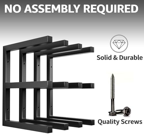 YYR Wood Organizer and Lumber Storage Rack Wall Mount, Heavy Duty Metal Shelf...