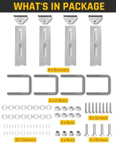 Wyckoff 12" Boat Trailer Bunk Brackets 4-Pack,Heavy Duty Galvanized Swivel
