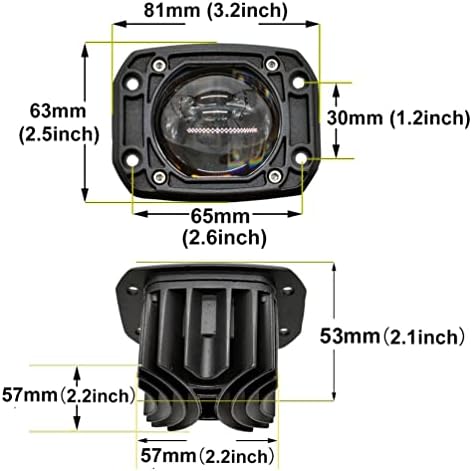 3" Flush Mount LED Pod Light Offroad Spot Fog Work Lamp for Truck SUV ATV