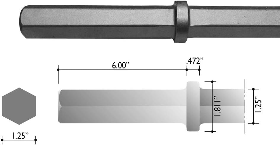 5" Wide Asphalt Cutter - 1-1/4" x 6" Hex Shank with 11" U...