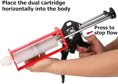 400 ml Epoxy Gun Dual Component Caulking Gun Manual Double Cartridge Caulk Gu...