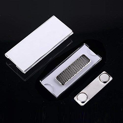 Strong Magnetic Name Badge Holders with Steel Back Plate, 100 Pack Name Tags/...