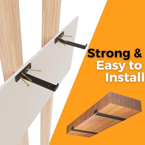 4 x J Shelf Brackets with Lip (7.25"L x 5"W x 1 1/4"H) Heavy D...