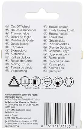 3M Cubitron II Cut-Off Wheel, 33455, 3 in, .0625 in x 3/8 in, 5 Pack, High Pe...