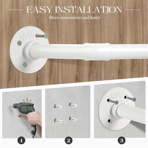 ERYTLLY Industrial Pipe Wall Mounted Clothes Rack,38 Inches Heavy Duty Detach...