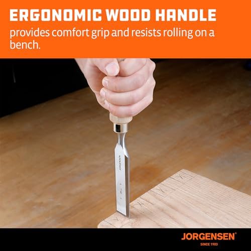 Jorgensen 4-Piece Wood Chisel Set, 1/4", 1/2", 3/4", 1"