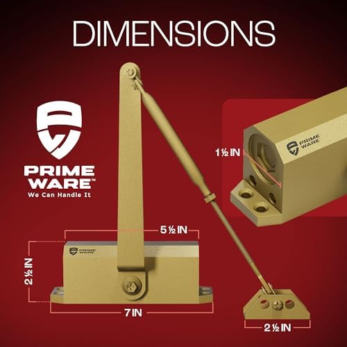 PrimeWare DC-300 Adjustable Automatic Door Closers for Home | Soft Close, No ...