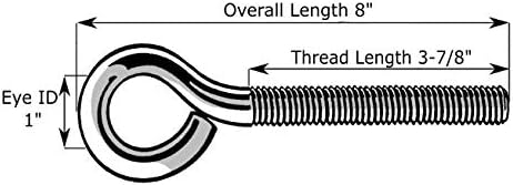 Hard-to-Find Fastener 014973454463 Eye Bolts, 3/8-16 x 8, Piece-10