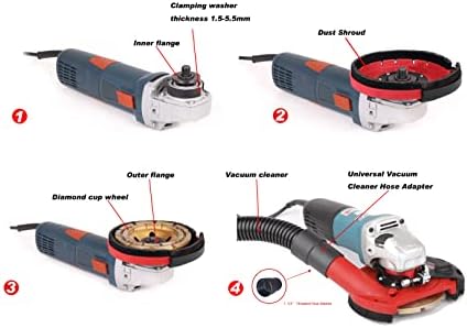 Aidelife Surface Grinding Dust Shroud for Angle Grinders 115mm/125mm+Diamond ...