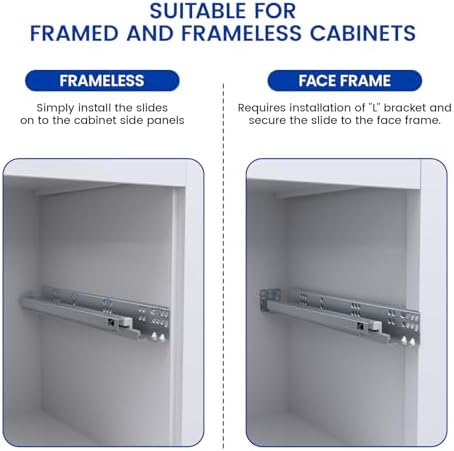 1 Pair 2 Pcs Concealed Soft Close Undermount Drawer Slides 12 Inch
