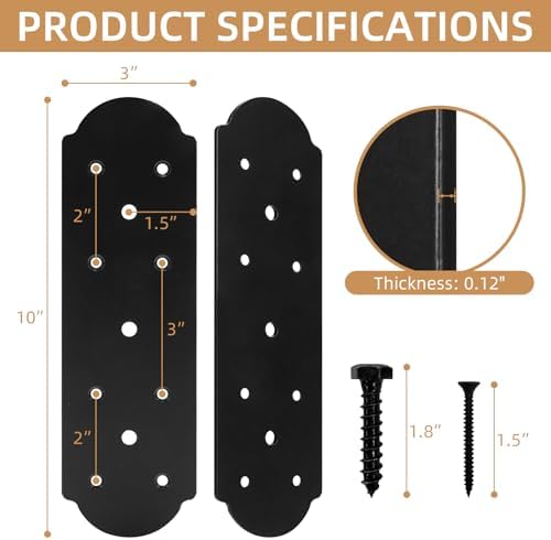 I Shape Steel Flat Bracket, 4 Pcs 10" X 3" Flat Fixing Mending Plat...