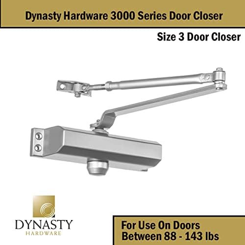 Dynasty 3000 Series Door Closer, Sprayed Aluminum, Spring 3