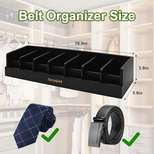 Belt Organizer, Black, 7 Compartments