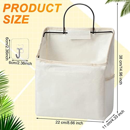 Chumia 6 Pack Wall Hanging Storage Basket Closet Hanging Storage Bag, White