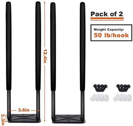 Wallmaster Wall Mount Garage Hooks, Heavy Duty Long Utility Storage Hooks