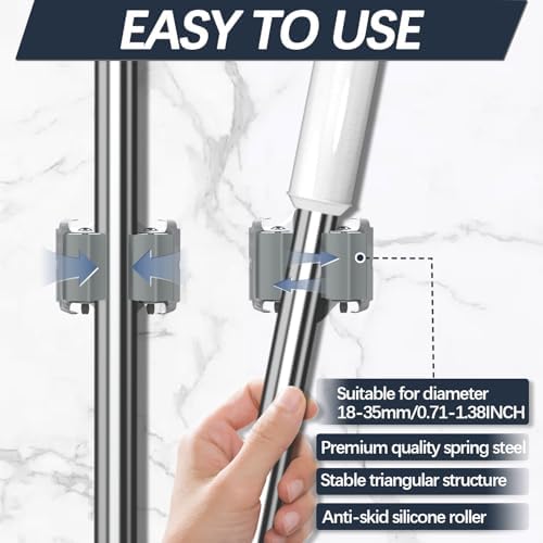 3-H 25 Pack Mop and Broom Holder Big Size Hanging 1 KG Extra,Broom Hanger Wal...
