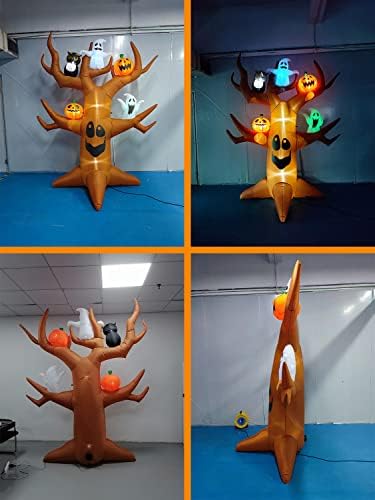 9ft Halloween Inflatable Ghost Tree Halloween Airblown Inflatable Outdoor Dec...
