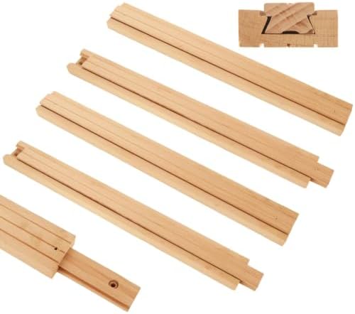 CYEAH 6 Pcs Wood Drawer Slides, 17 inch Wooden Drawer Slides, Wooden Undermou...