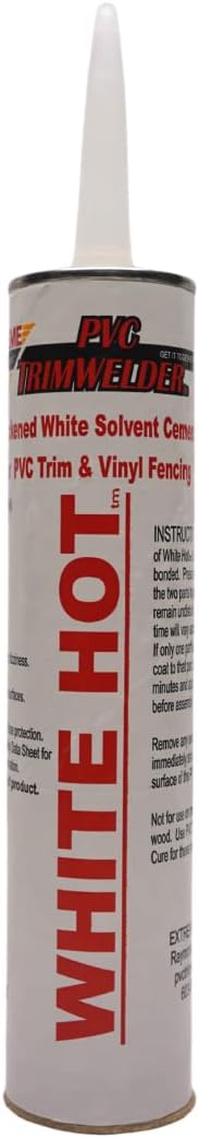PVC TrimWelder White Hot 10.3 oz Cartridge, Bright White with UV Protectant, ...