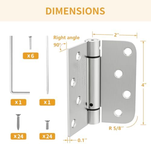 Luxbaro 3 Pack Spring Hinges Self Closing 4 Inch, Self Closing Door Hinges