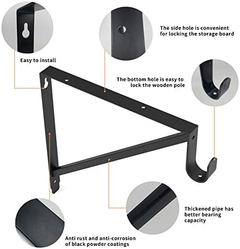 Heavy Duty Closet Rod & Shelf Brackets Clothes Hanger Pole Support Bracke...