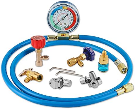 Lichamp A/C R134A Refrigerator Freon Recharge Kit with Bullet Piercing Valve,...
