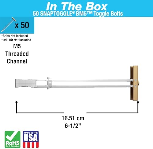 TOGGLER SNAPTOGGLE BM5 Toggle Anchor, 50 Pack, No Bolts