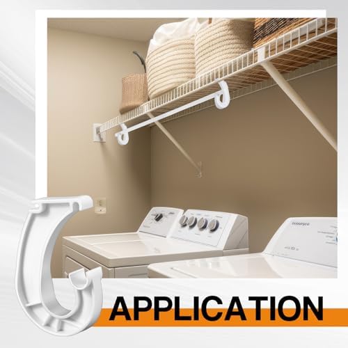 Wonderjune 20 Pcs Hanging Closet Rod Support, 3/4 Clothes Rod Bracket, Shelvi...