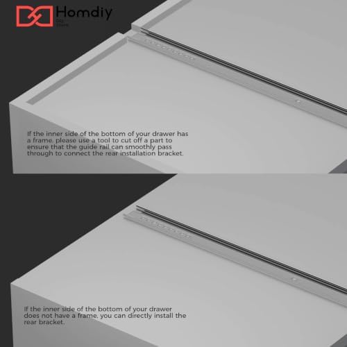 homdiy 14 Inch Heavy Duty Center Mount Drawer Slides Track (5 Pcs)