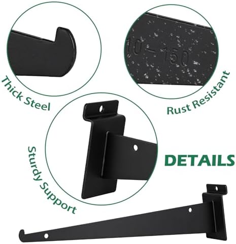 12 Inch Slatwall Shelf Bracket, Slatwall Accessories, Heavy Duty Slat Wall Sh...