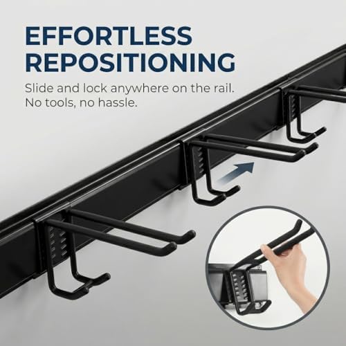 Aking Ace 48 Inch Garage Tool Organizer, Wall Mount 3 Racks 6 Hooks Storage