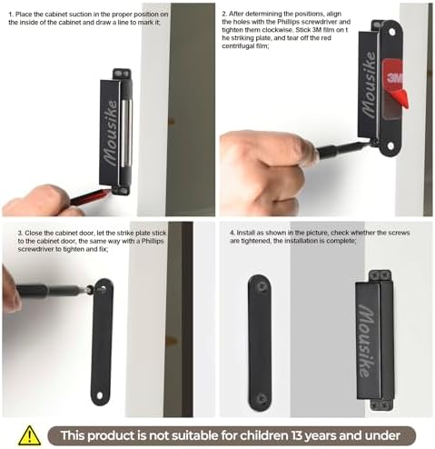 Mousike Magnetic Door Catch Heavy Duty 90lb Door Magnets with Strong Magnetic...