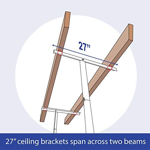 SafeRacks 3x8 Overhead Garage Storage Rack, White, 24"-45" Height