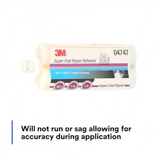 3M Super-Fast Repair Adhesive, 04747, 1.6 fl oz Cartridge, Tranlucent Color