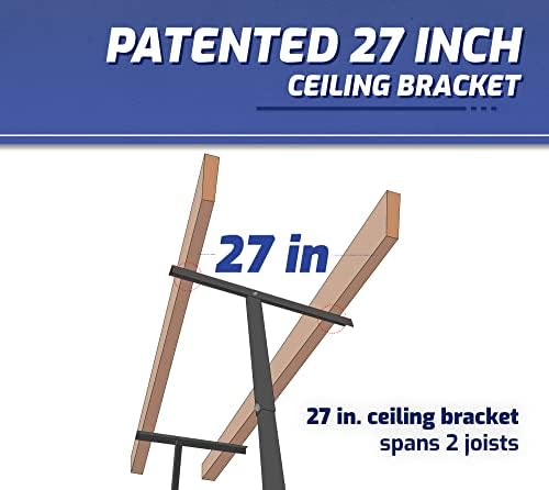 SafeRacks 2x8 Overhead Garage Storage Rack, Gray, 12"-21" Height