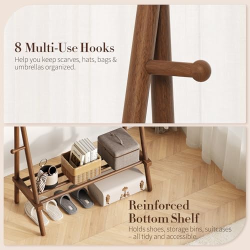 Yoobure Solid Wood Clothes Rack - Heavy Duty Clothing Racks for Hanging Cloth...