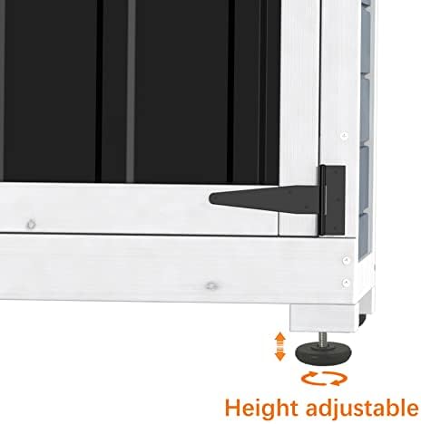 GDLF Outdoor Storage Cabinet, Wood & Metal Garden Shed, Tall Tool Organizer