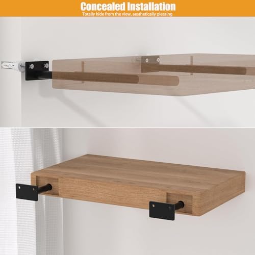 Floating Shelf Brackets, 10 inch Hidden Shelf Brackets Heavy Duty Blind Shelf...