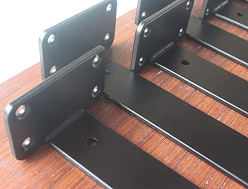 8 Pack - 9 inch Black Hidden L Shelf Bracket (1/5 Inch Thicked) Iron Floating...
