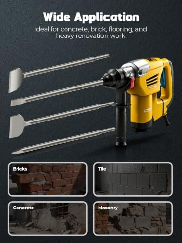 4PCS SDS Plus Chisel Bit Set, 16" Point & Flat Scaling Chisels