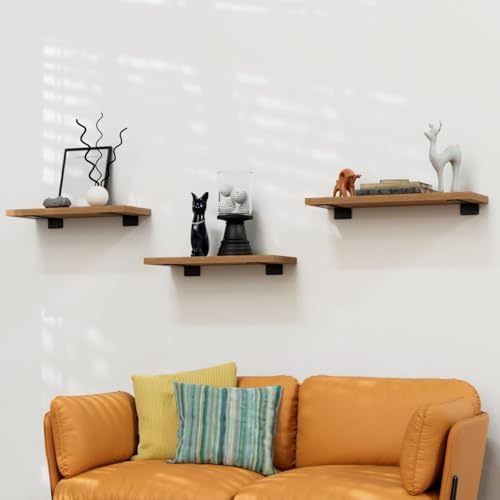 LEOPO 8 inch 6 Pack Floating Shelf Brackets, 1/5" Thick Hidden L Bracket