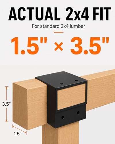 Workbench Bracket Kit 2x4 Heavy-Duty Steel 3-Way Corner Brackets(8 PCS)