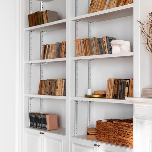VEVOR Shelf Pilaster, 72.7-inch 20 Pack, Adjustable Shelf Brackets Steel Mort...